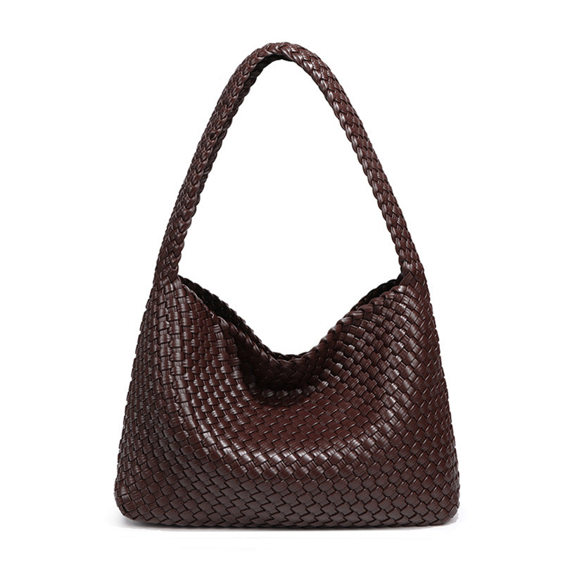 质感流行编织单肩女包潮流百搭大容量腋下包时尚简约韩版托特包包