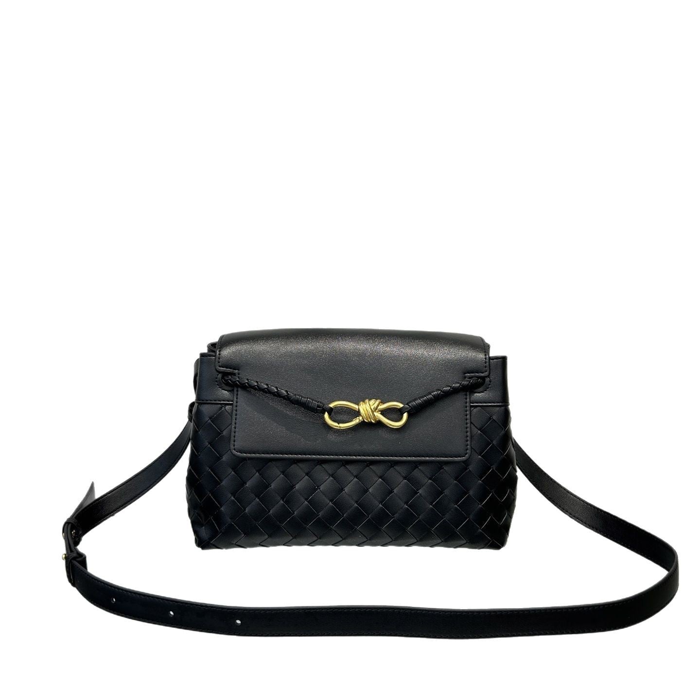 热销新款跨境手工编织金属蝴蝶扣包菱格时尚单肩托特包百搭斜跨包