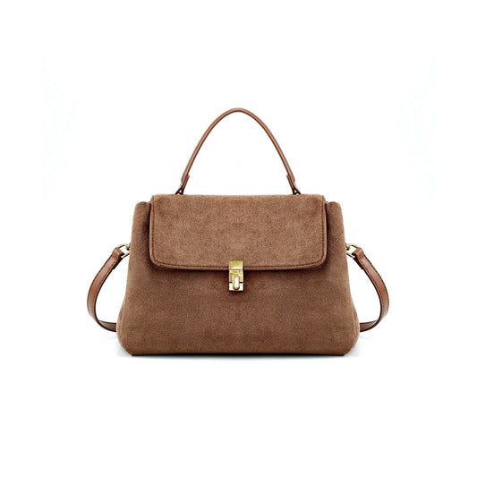 复古绒面托特包ins百搭通勤磨砂单肩斜挎包大容量邮差包一件代发