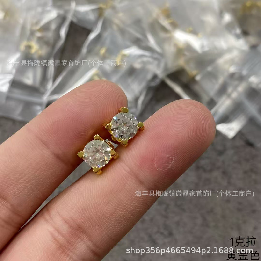 高版本卡家牛角单钻项链女精工CNC四爪镶钻石吊坠轻奢时尚锁骨链