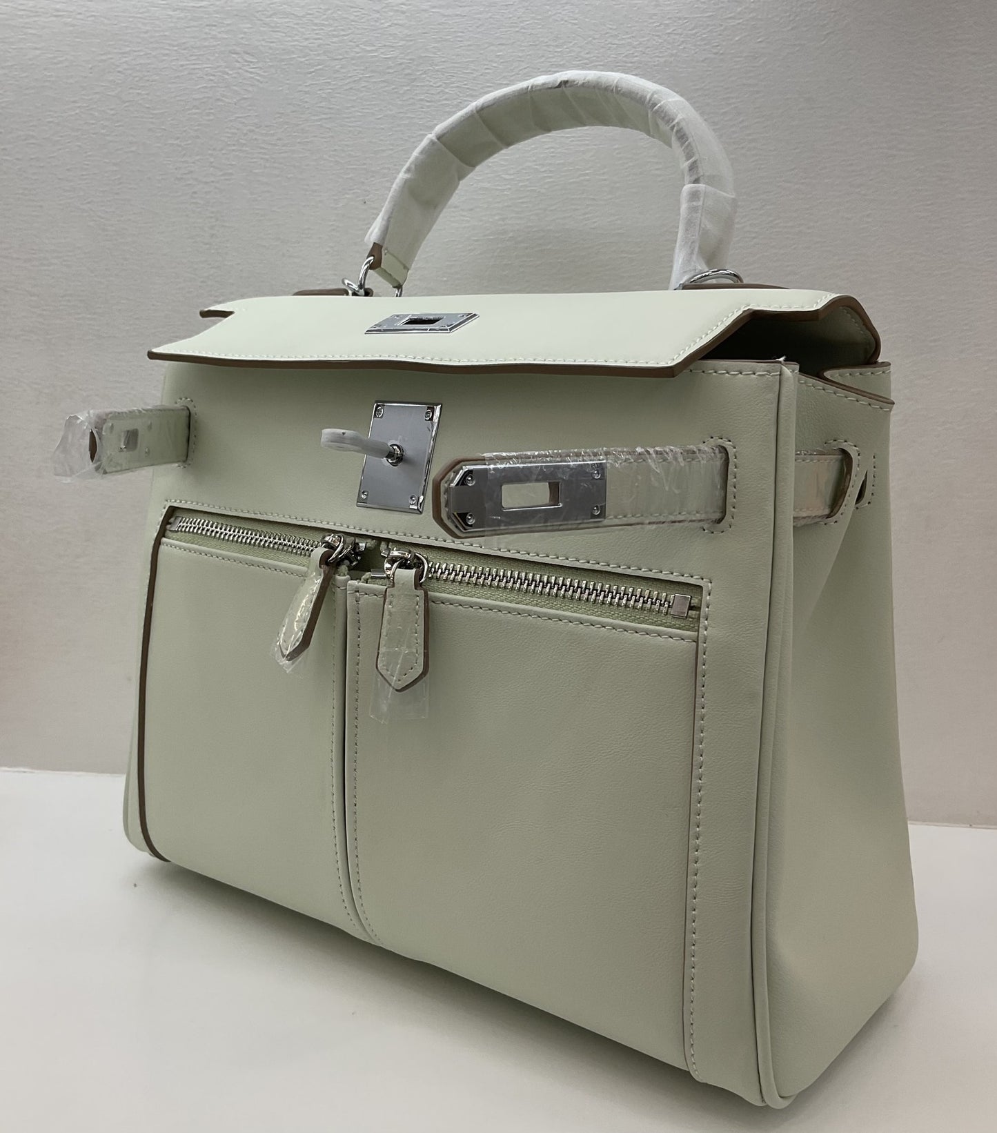 Swift皮 双口袋凯莉 lakis女高级感大容量手提包百搭通勤单肩斜挎