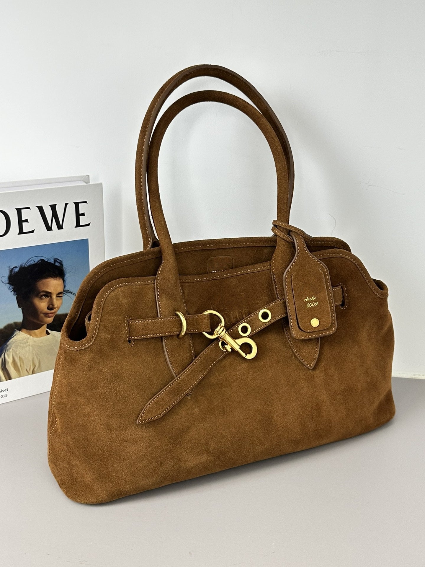 缪家秋冬新款复古美拉德百搭磨砂tote手提单肩包腋下包公文托特包