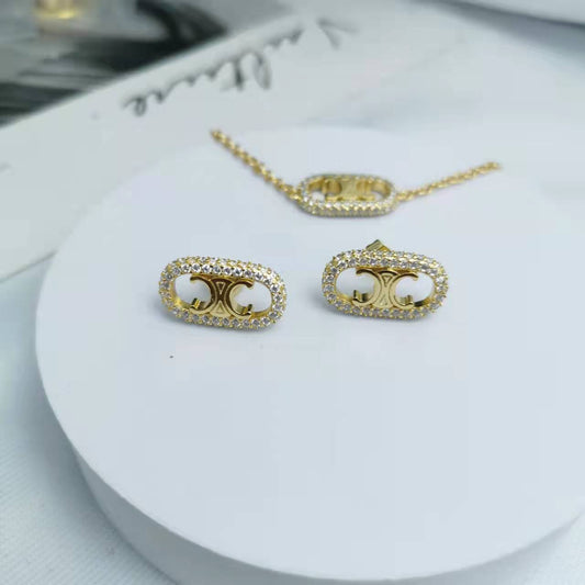 CELI家22新款镶钻凯旋门耳钉女手链高级感个性气质耳环