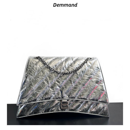 真皮沙漏包链条女士包大容量软头层小牛皮单肩斜挎时尚新款多隔层