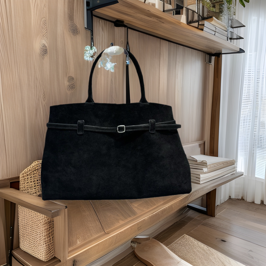 2024秋冬新款时尚百搭复古磨砂皮面托特大容量高级感手提单肩包包