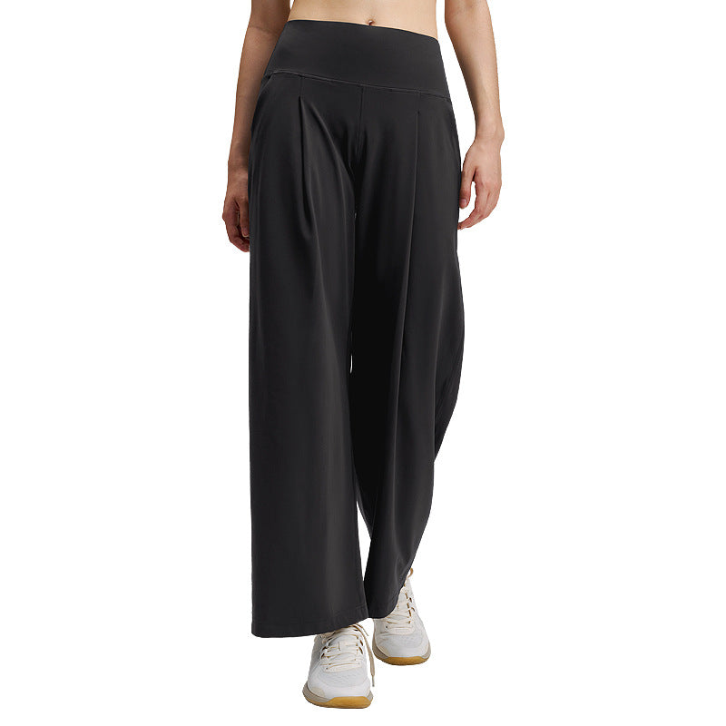 阔腿运动裤女休闲速干透气lulu健身裤弹力高腰裸感宽松瑜伽裤30"