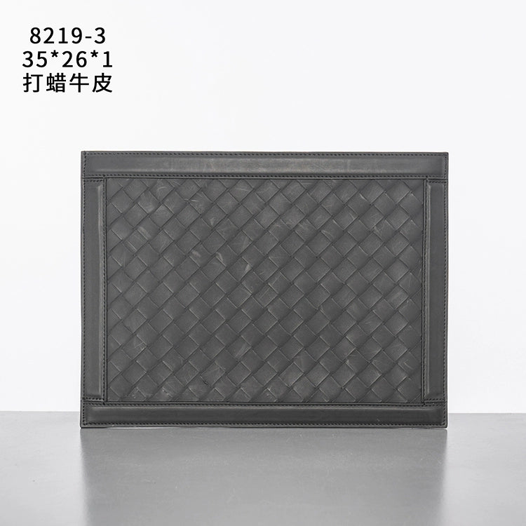 X&BV超薄特大号编织手拿包男真皮休闲大容量时尚平板ipad包手包男