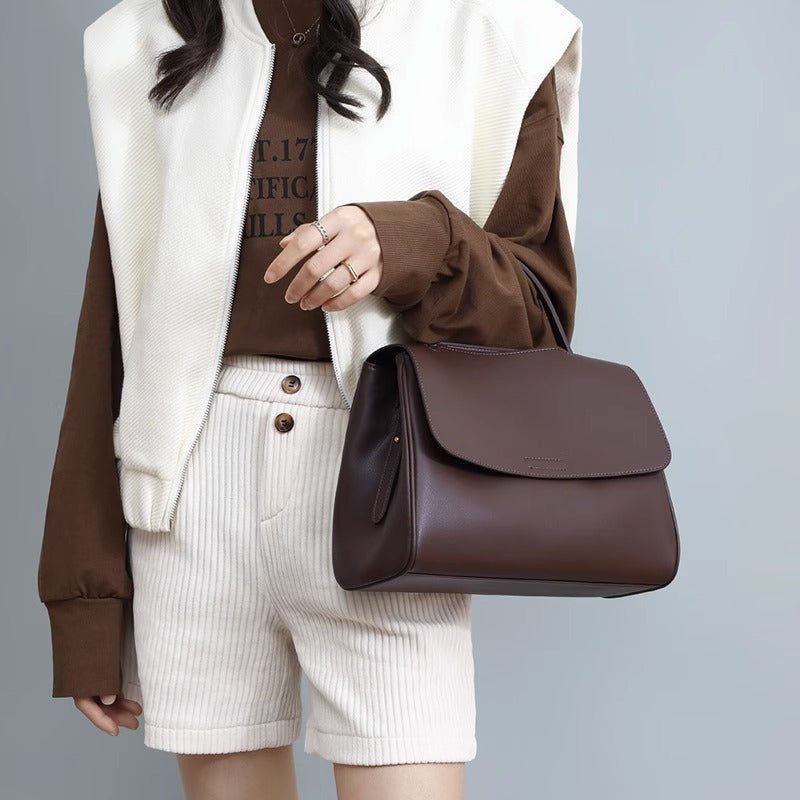 潮ins风上班通勤包包时尚百搭单肩斜挎包潮真皮大容量托特包 代发