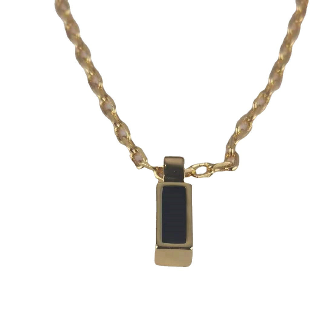 赛家2021新款方块锁骨链冷淡风高级感设计百搭吊坠简约叠戴项链女