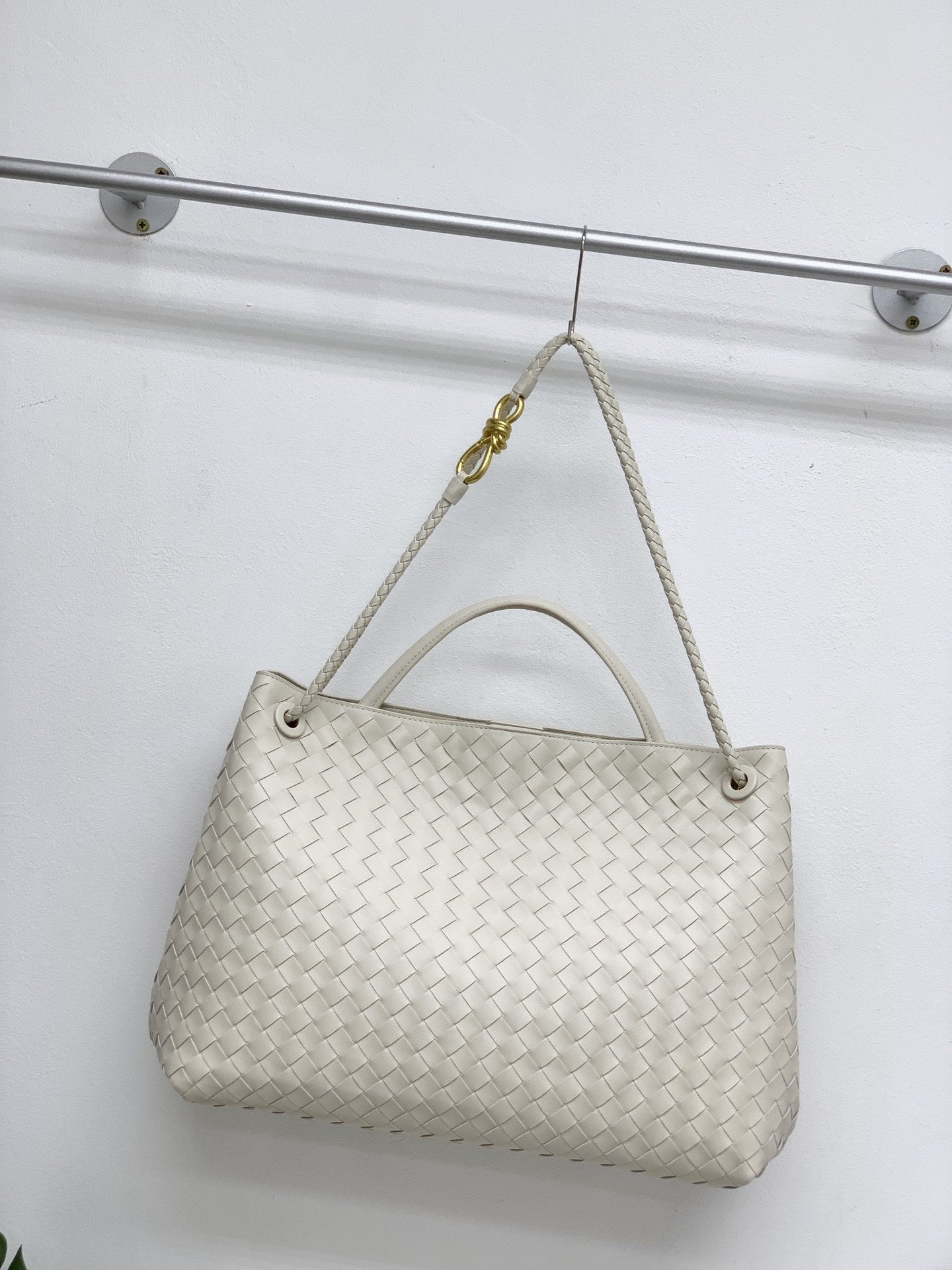 真皮编织包金属绳扣手提包牛皮单肩斜挎包大容量时尚托特包秋冬新