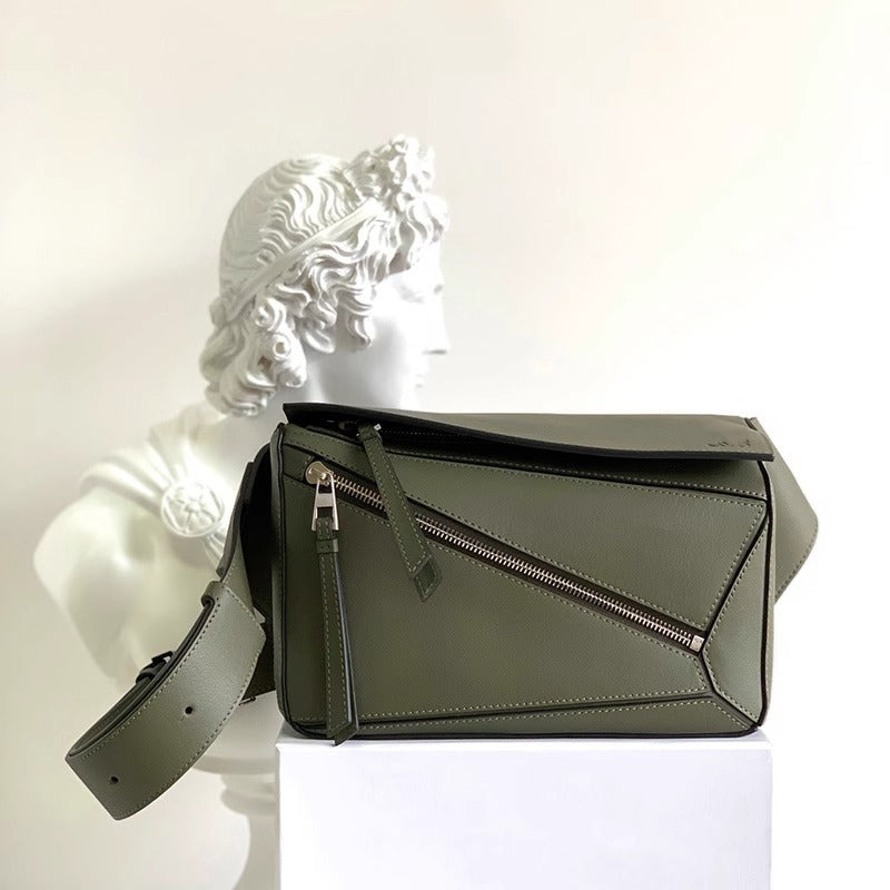 24新款经典Puzzle几何胸包真皮单肩斜挎男女包运动迷你牛皮腰包包