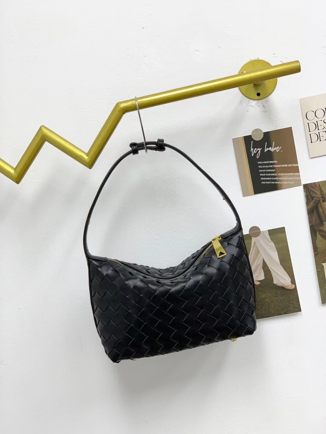 女士包包2023新款秋冬时尚简约休闲饭盒包手提编织女包单肩腋下包