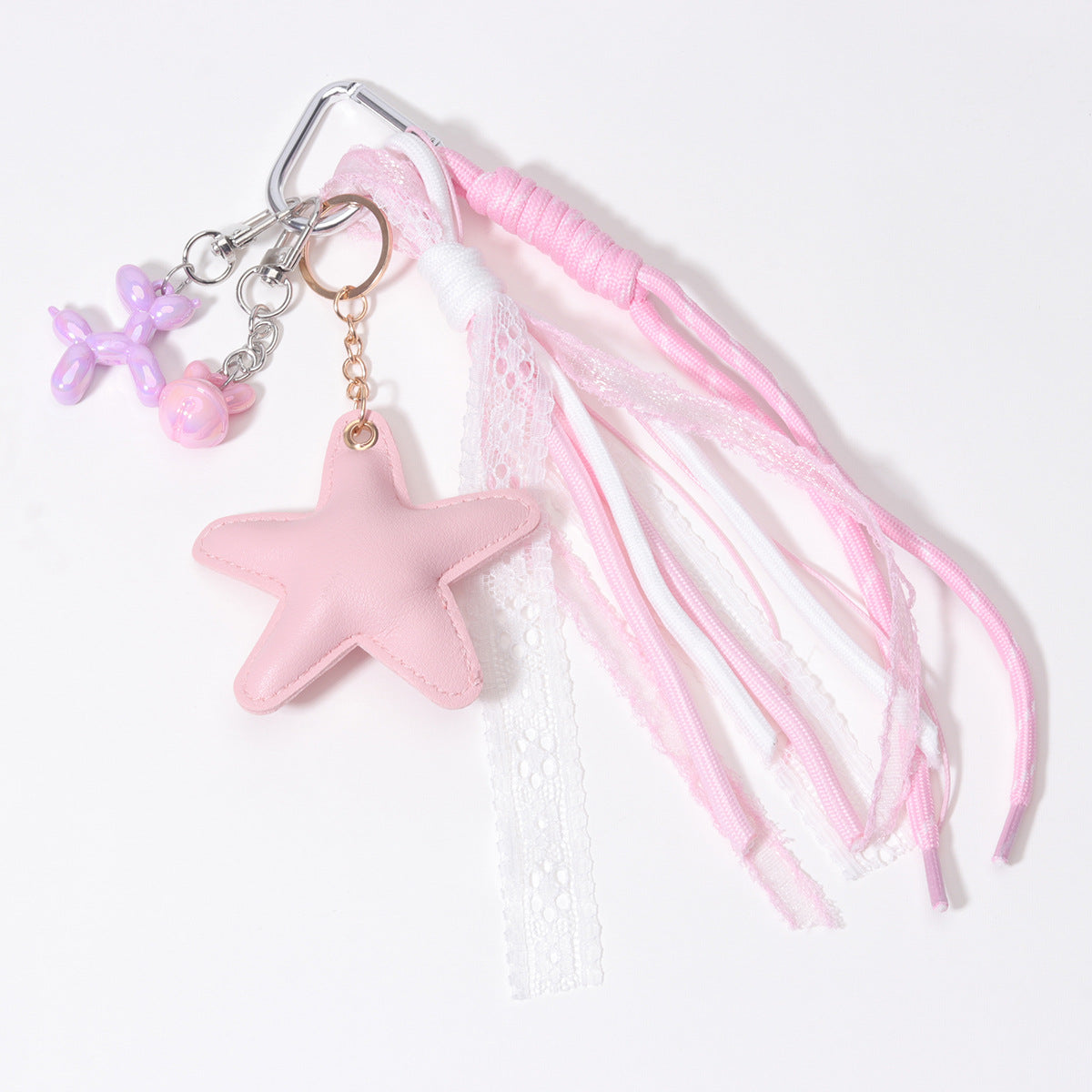 量大价优现货爱心钥匙蕾丝蝴蝶结吊孔兔子铃铛编织绳包挂钥匙扣