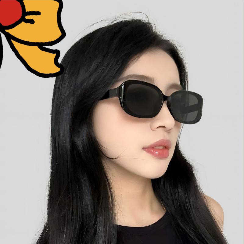 韩系时尚曲面墨镜女美式潮街拍高级感太阳镜男复古防紫外线遮阳镜