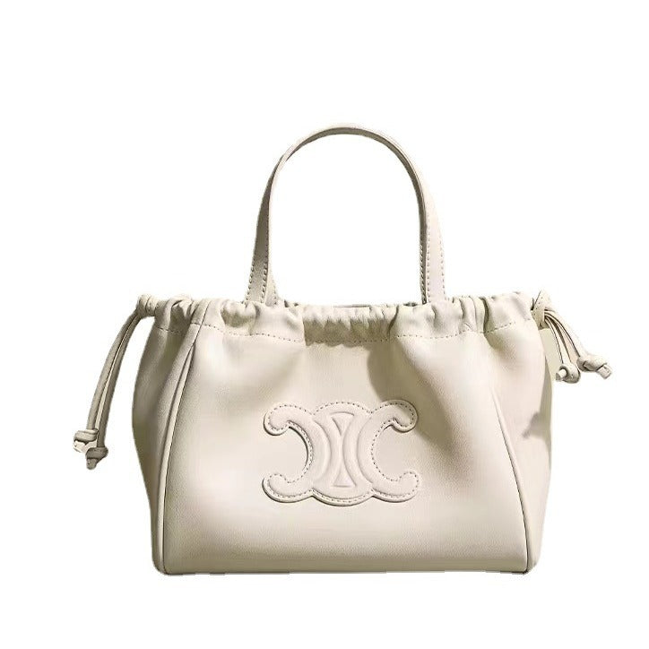 2023新款复古手提包凯旋门牛皮腋下托特包包女单肩斜挎包小众设计