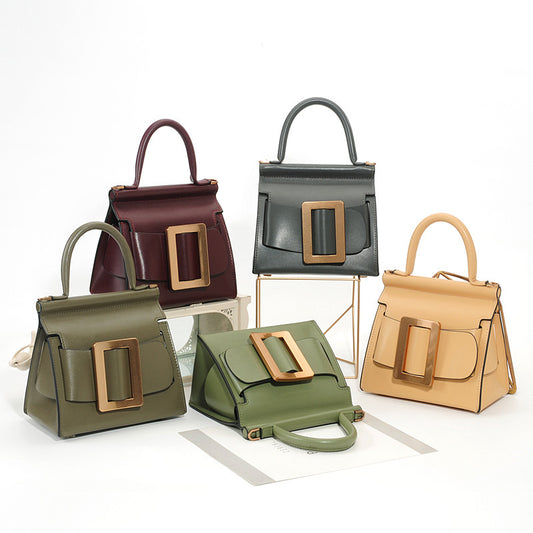 泰国复古方扣包TOGO真皮小众腰带扣水桶包手提迷你斜挎包质感女包