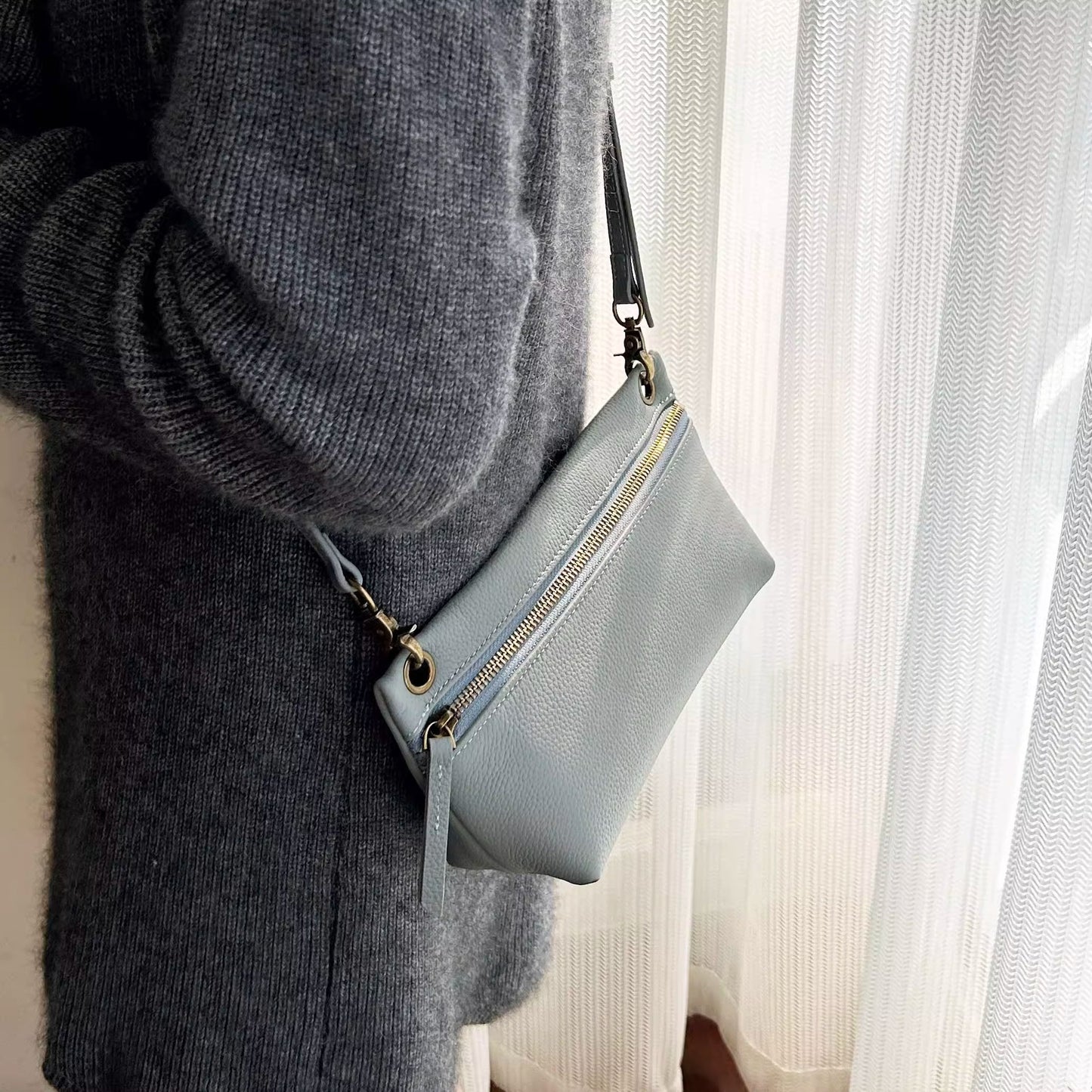 头层牛皮小包包2024新款复古单肩包轻便软皮女包百搭休闲斜挎小包