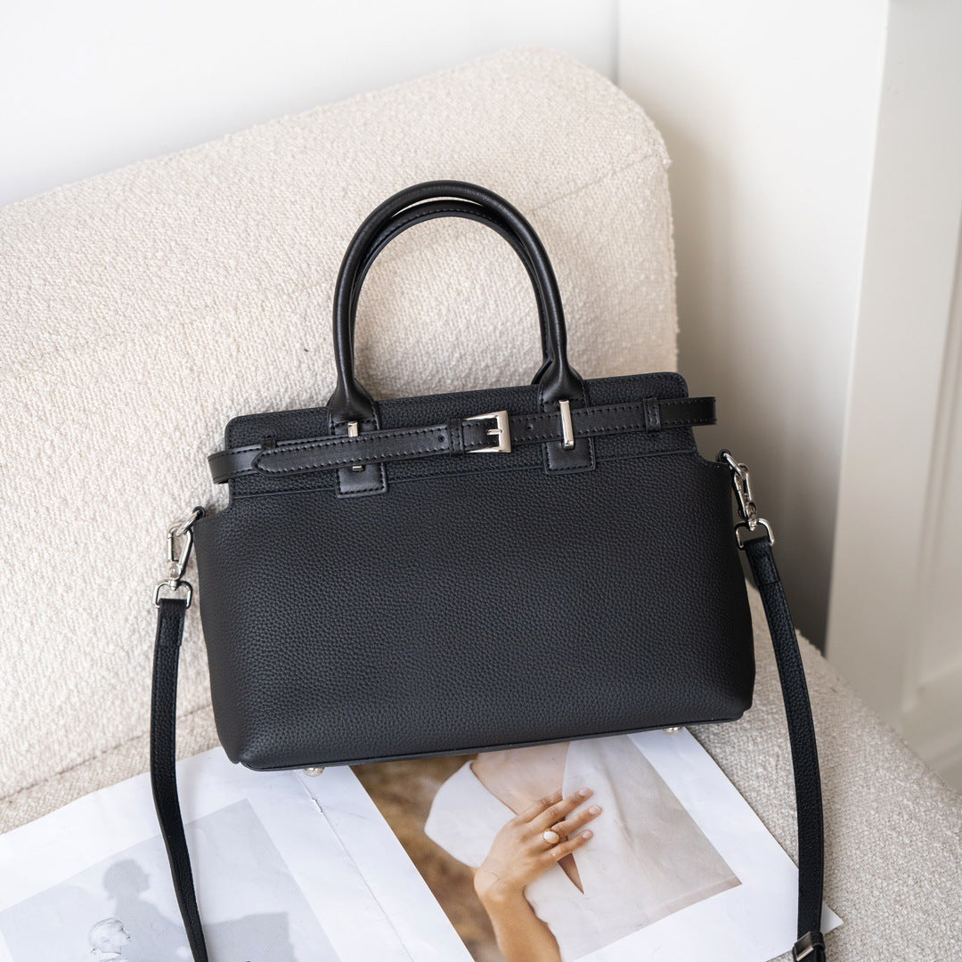 真皮女包韩版时尚百搭头层牛皮女手提单肩实用气质托特包一件代发