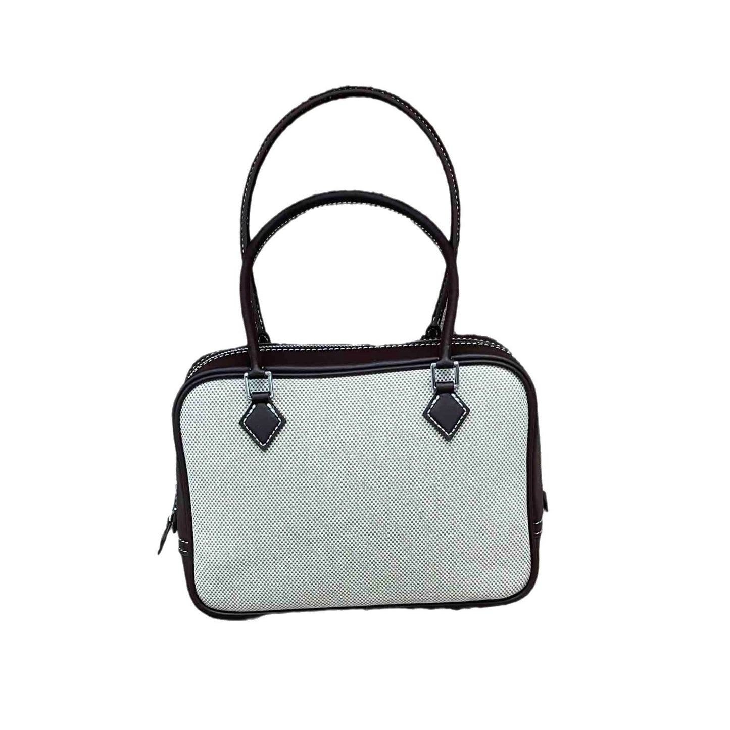 韩国手提小包包女2024新款春夏复古帆布小方包高级感百搭斜挎包女