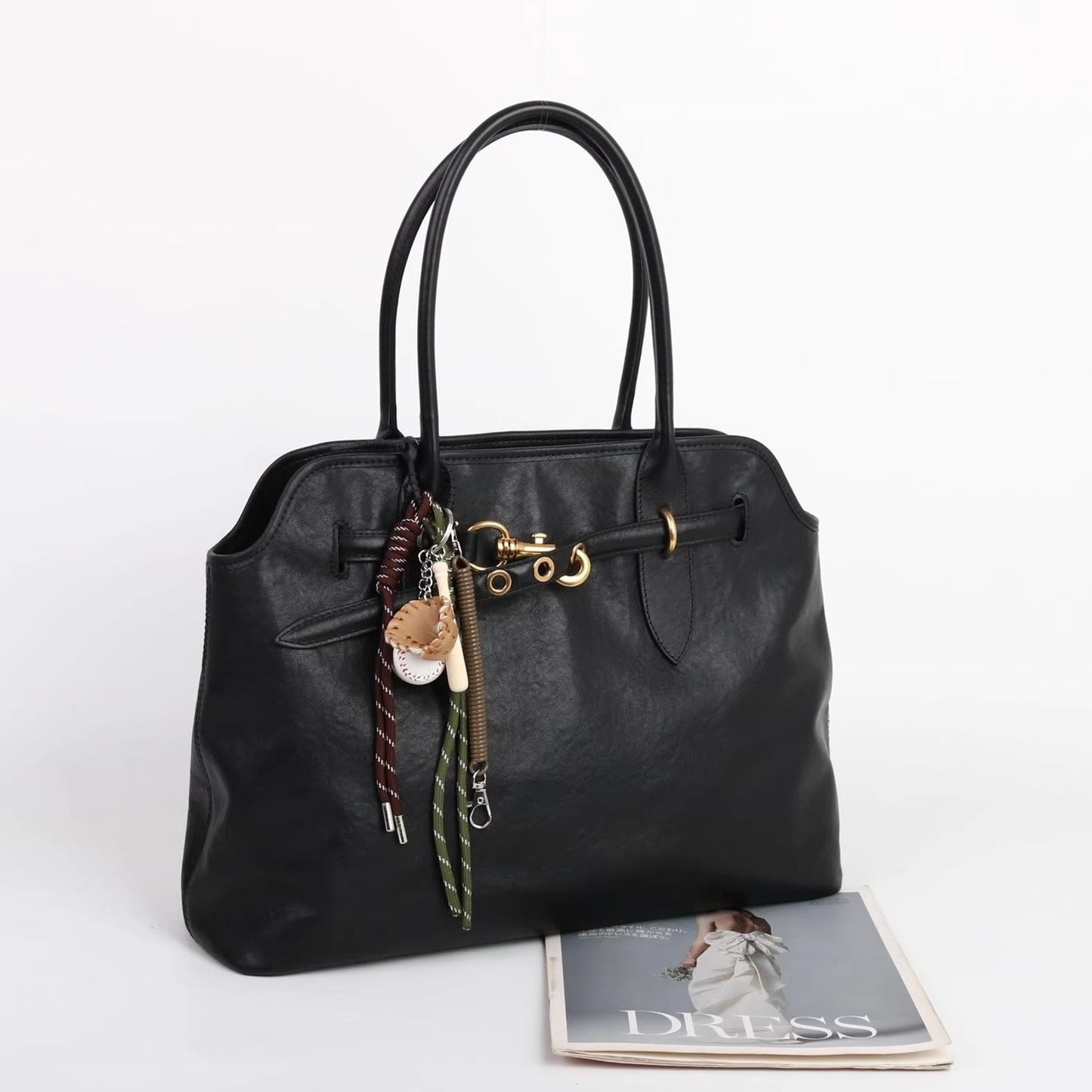 M家同款头层植鞣牛皮托特包小众设计高级感大容量贝壳腋下通勤包