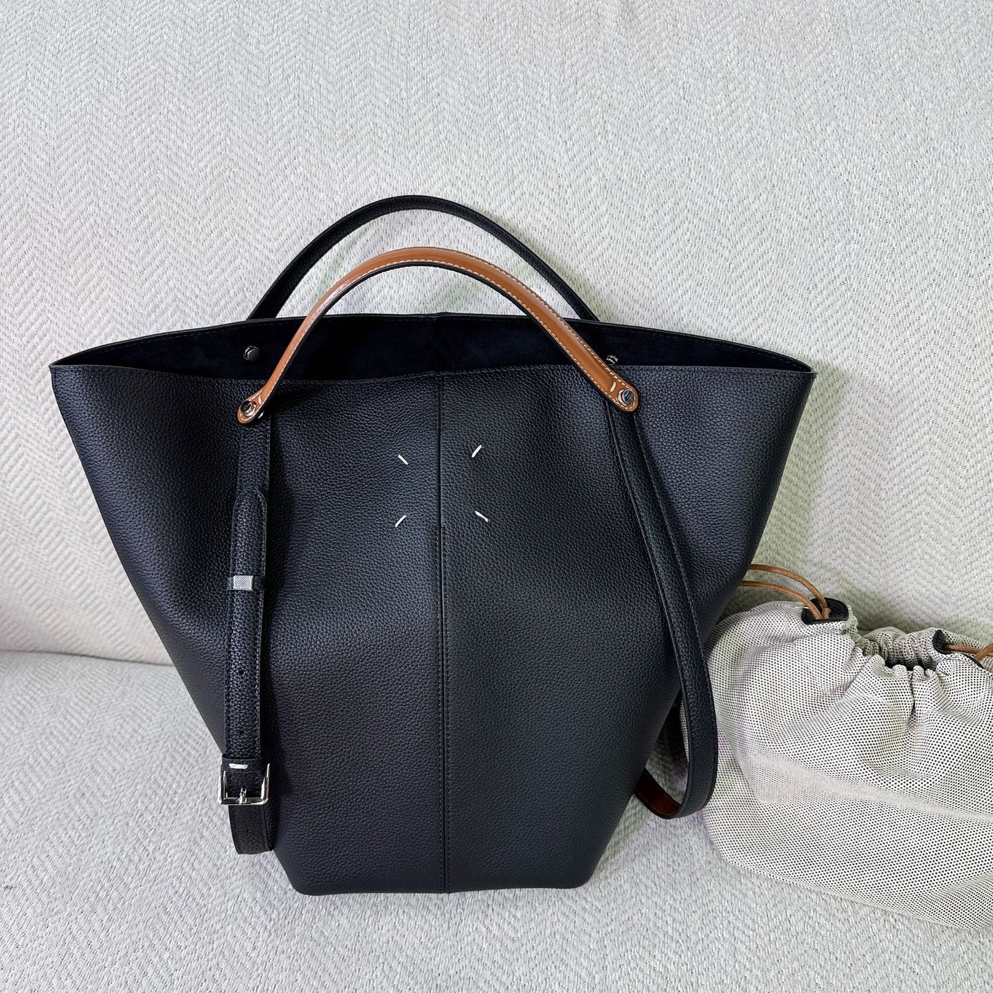 25ss托特包DRESSAGE头层牛皮单肩手提包腋下盛装舞步秀款水桶包