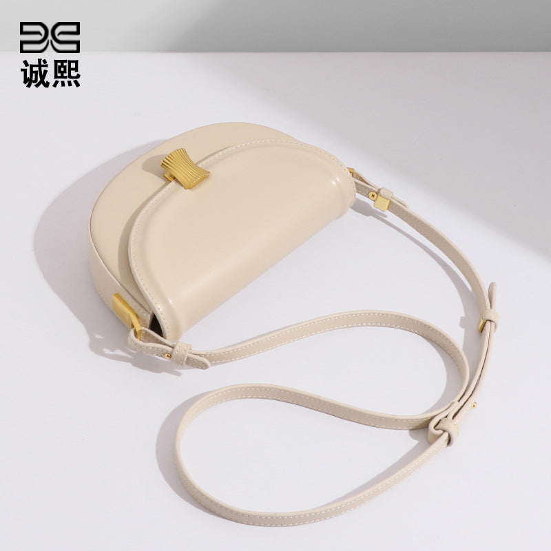 时尚休闲马鞍包高级感小众单肩包半圆新款斜挎女包轻奢简约腋下包