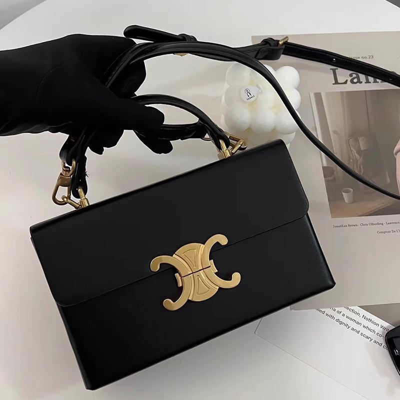 凯旋门方盒子包手提包包女包真皮24新款简约通勤单肩斜挎包小方包