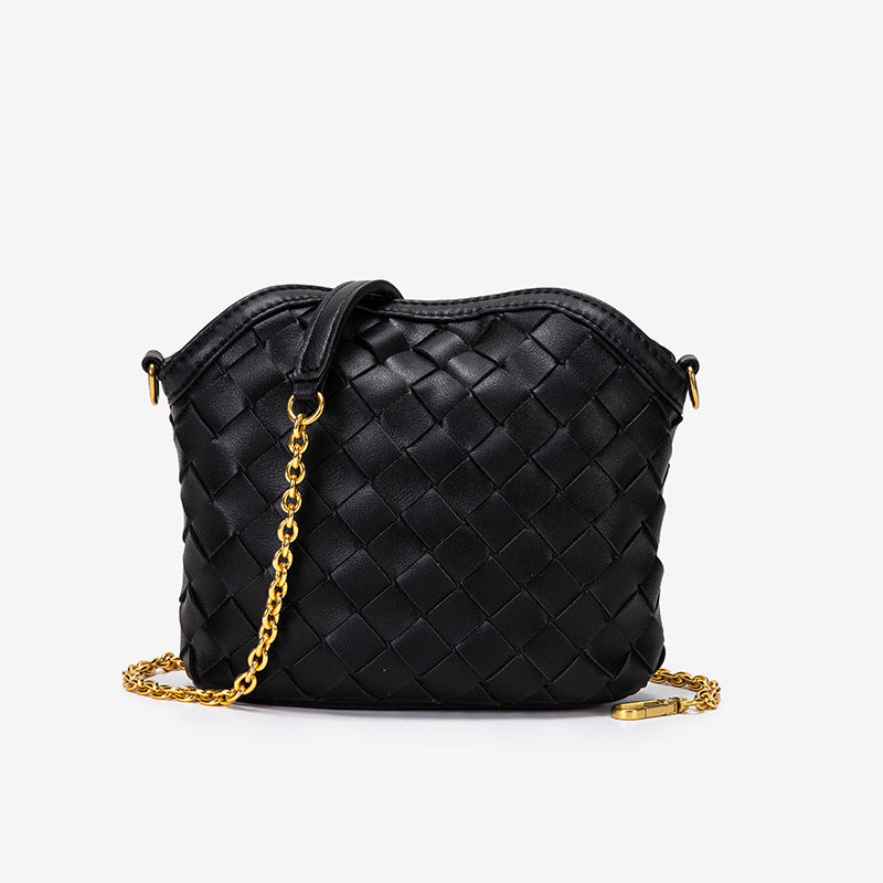 包包女2025新款韩版潮流编织包迷你链条女包女士磁扣单肩包斜跨包