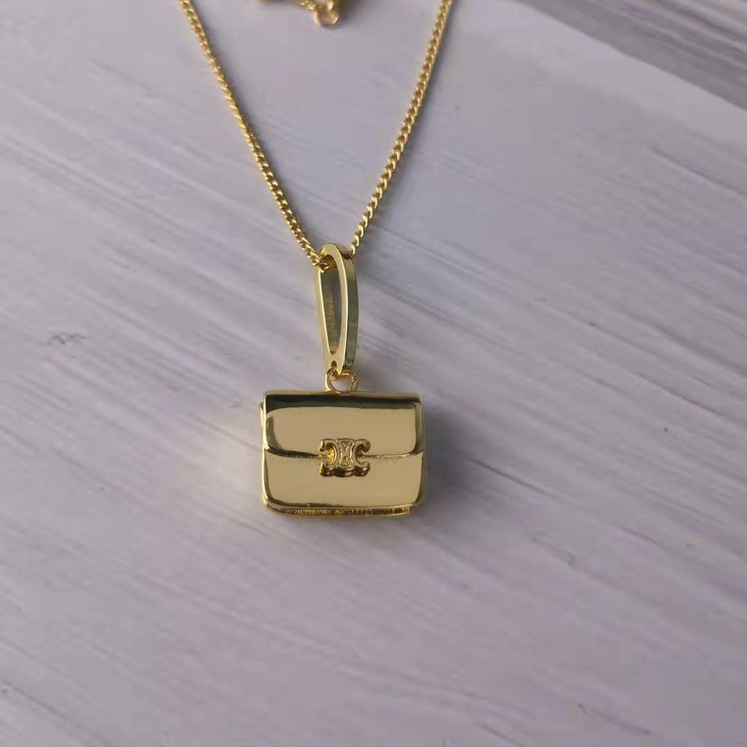 厂家直销赛家2021新款包包项链女CELI风高级感欧美镀24K金锁骨链