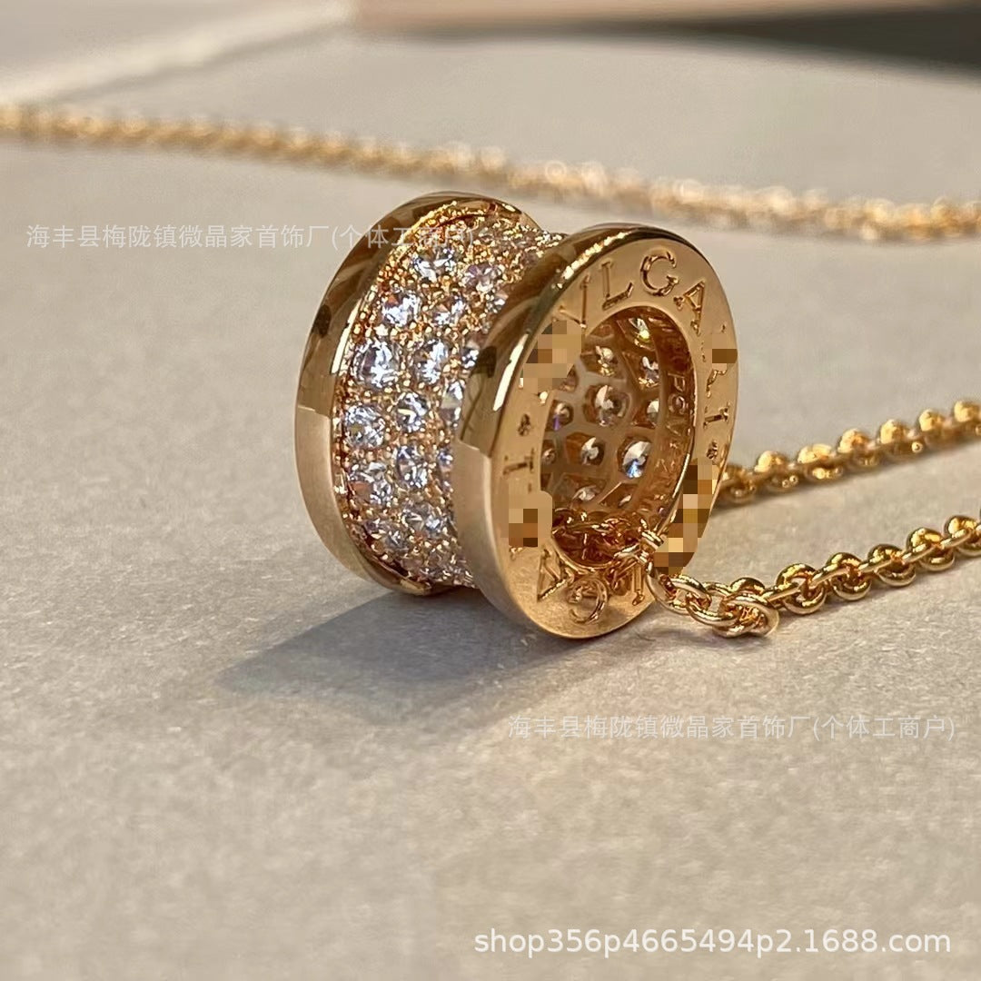 Bv高版本宝家满钻小蛮腰项链精工CNC版不掉色S925银镀18K厚金项链