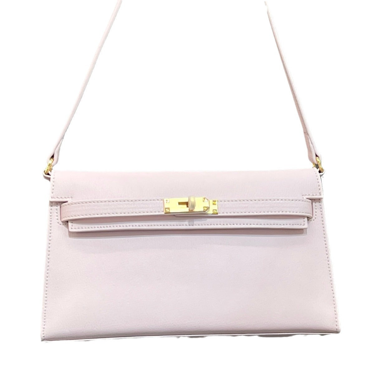 真皮牛皮凯莉包包女百搭单肩腋下包高级感2024新款复古手提法棍包