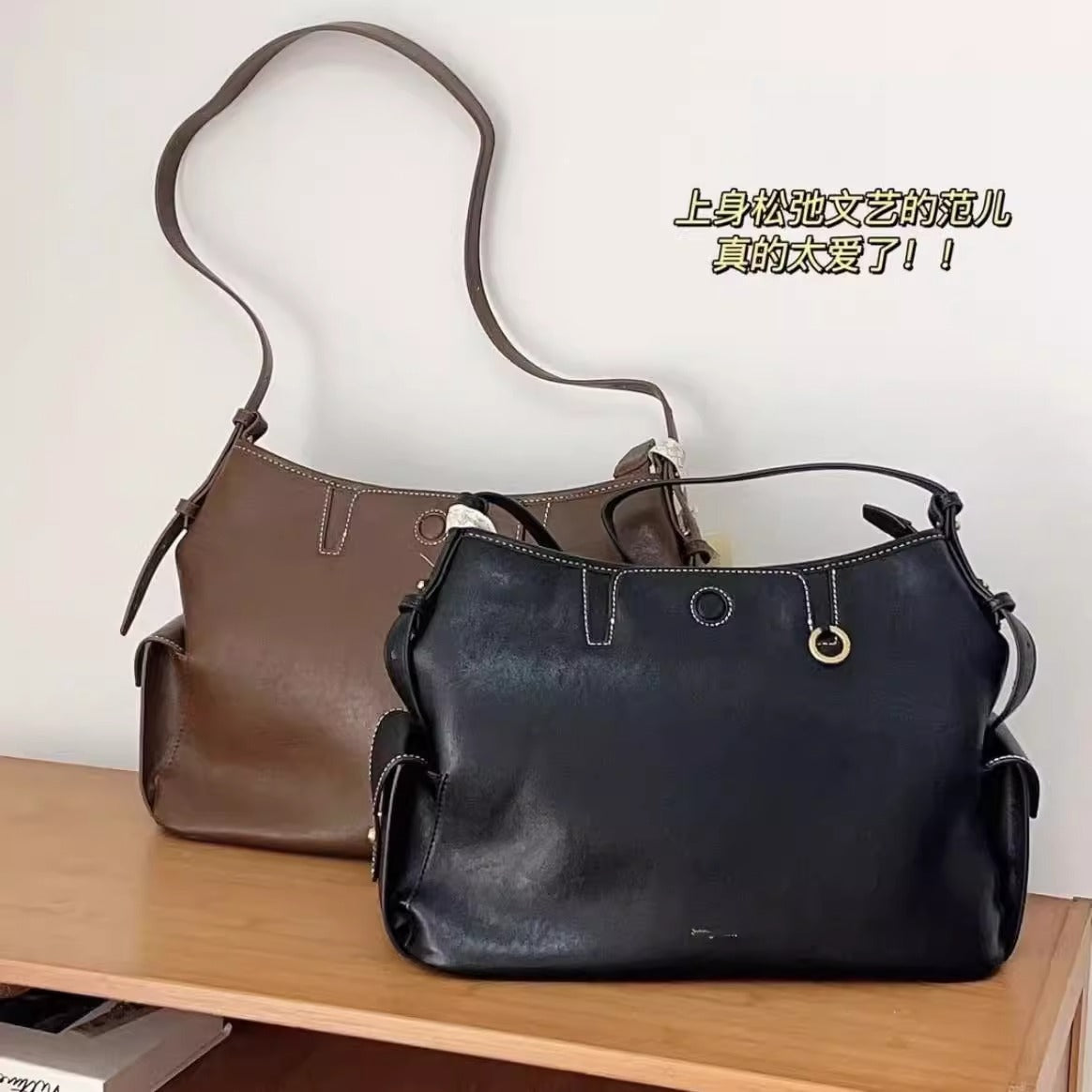 李娜同款牛皮腋下包女2025新款循迹hobo单肩包百搭皮斜挎包大容量