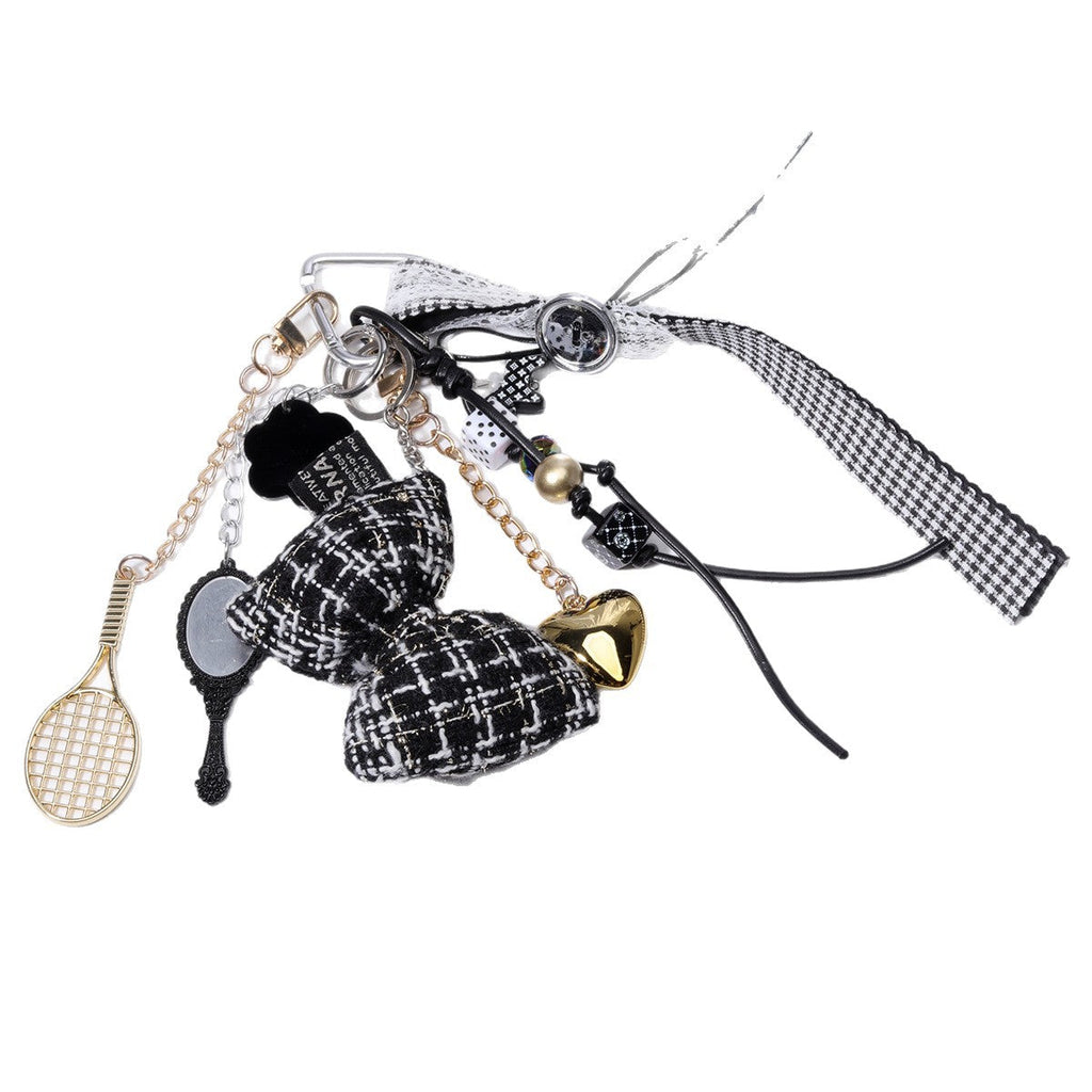 跨境现货miu系蝴蝶结挂件包挂配饰钥匙扣小挂件简约ins风羽毛球拍