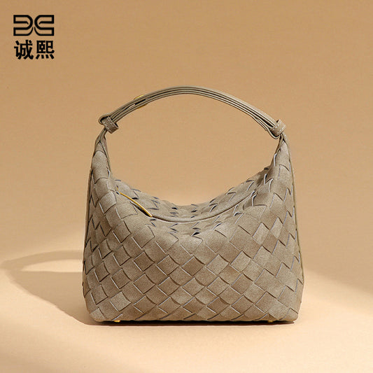 2025年秋冬新款磨砂编织手拎饭盒包小巧百搭迷你便当包手提女包包