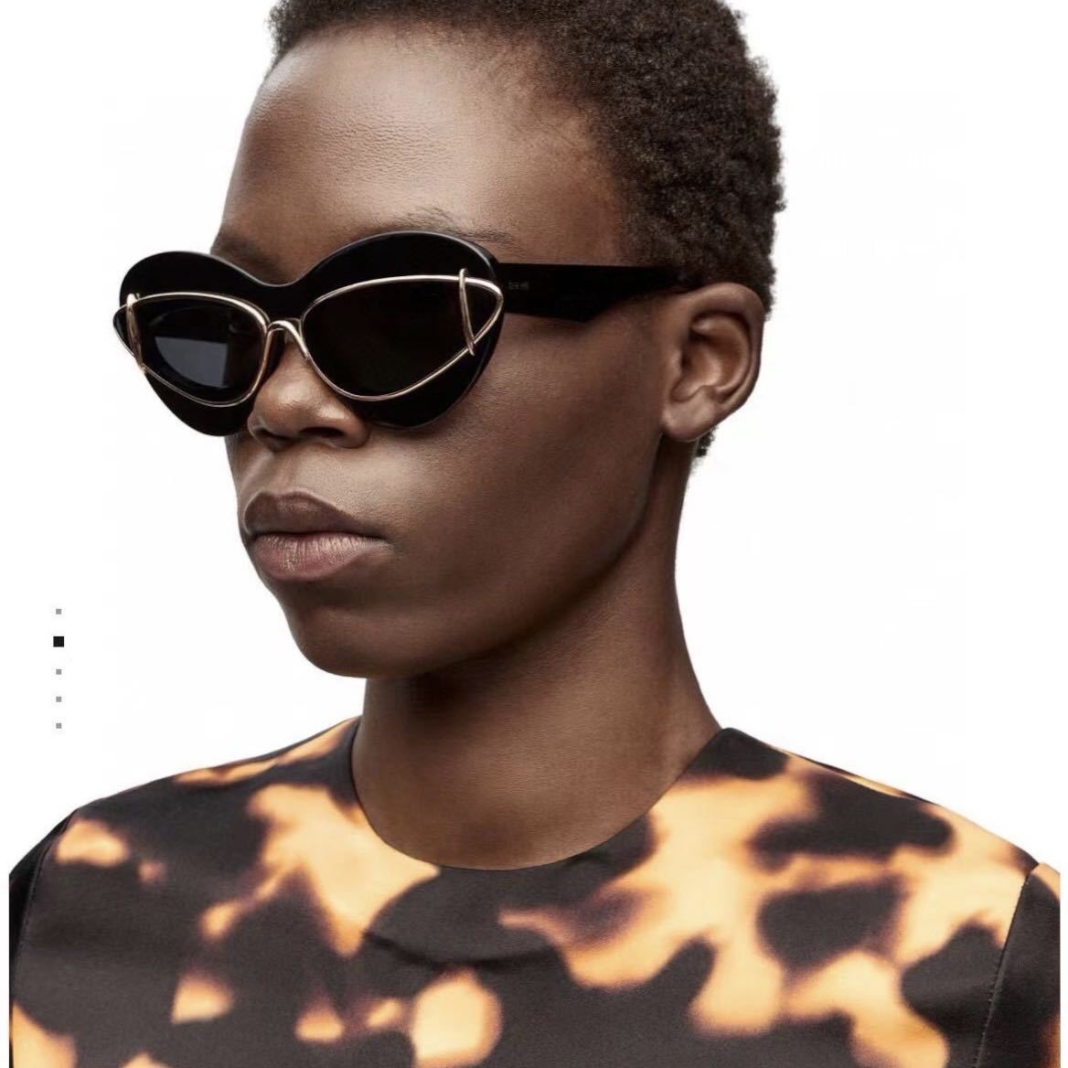 2024新款欧美轻奢墨镜时尚金属猫眼太阳镜网红sunglasses太阳眼镜