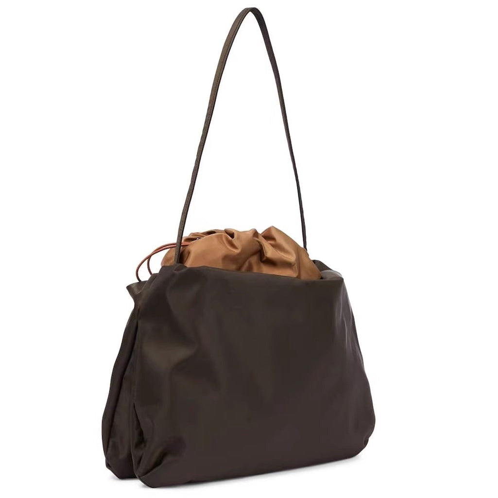 THE 2023高端品质ROW XL Bourse 尼龙云朵褶皱手袋手拿包单肩包