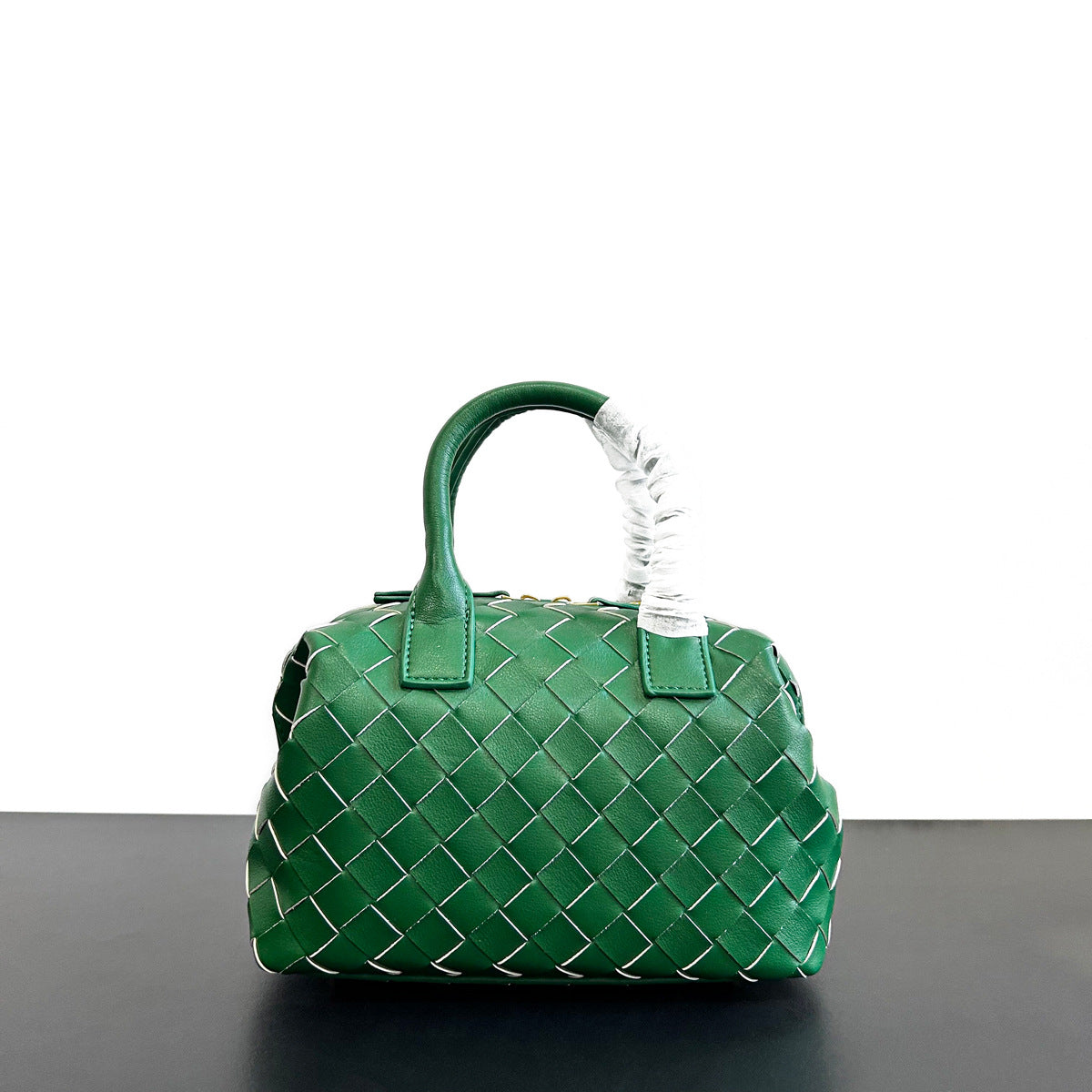 2023年秋冬新款真牛皮时尚包百搭休闲包单肩包编织手提女士包包