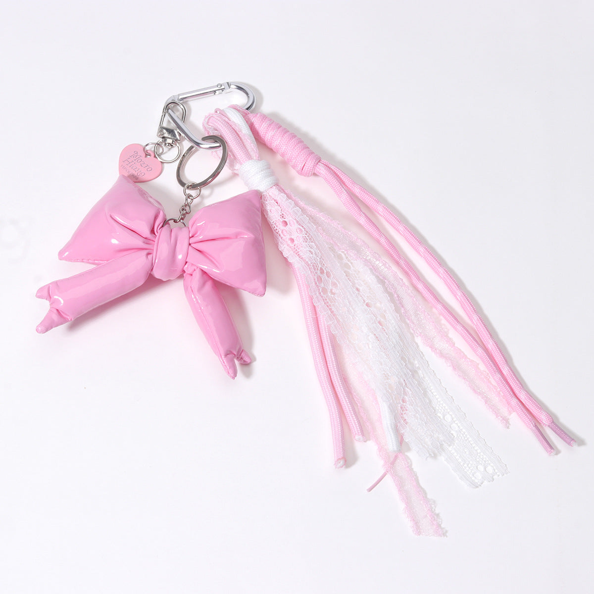 量大价优现货爱心钥匙蕾丝蝴蝶结吊孔兔子铃铛编织绳包挂钥匙扣