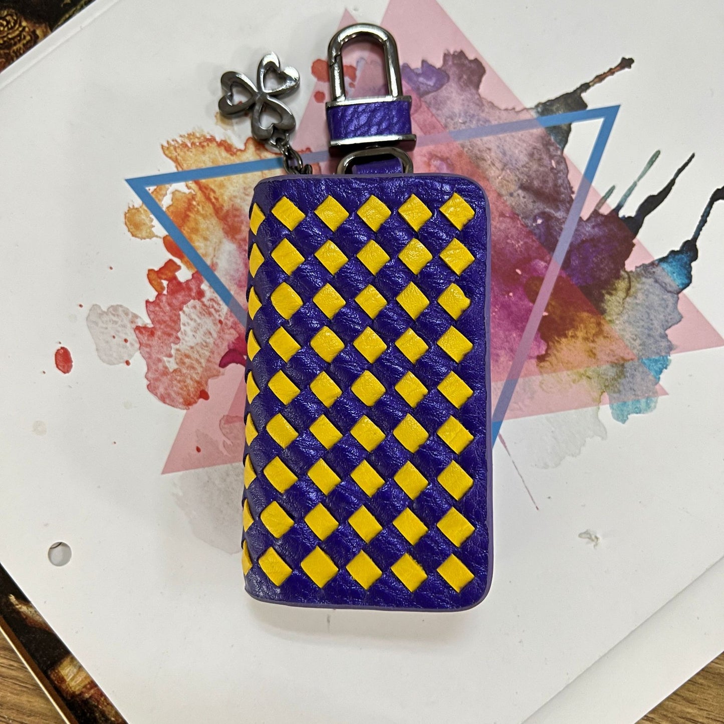 2025新款时尚零钱包卡包女手工编织多隔层多卡位银行卡卡包收纳包