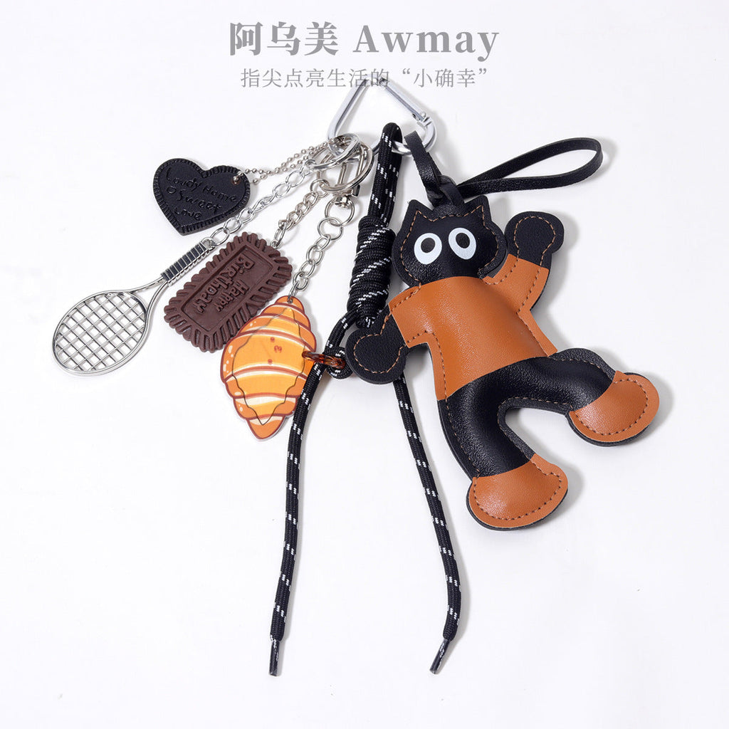 饰品工厂量大价优PU欢乐跳舞公仔爱心包挂包包挂件挂饰钥匙扣挂