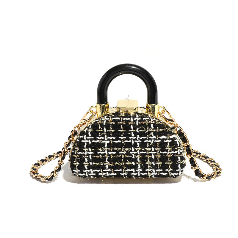 网红小香风迷你口红包化妆待带镜子随身口红盒便携洋气斜跨小包包