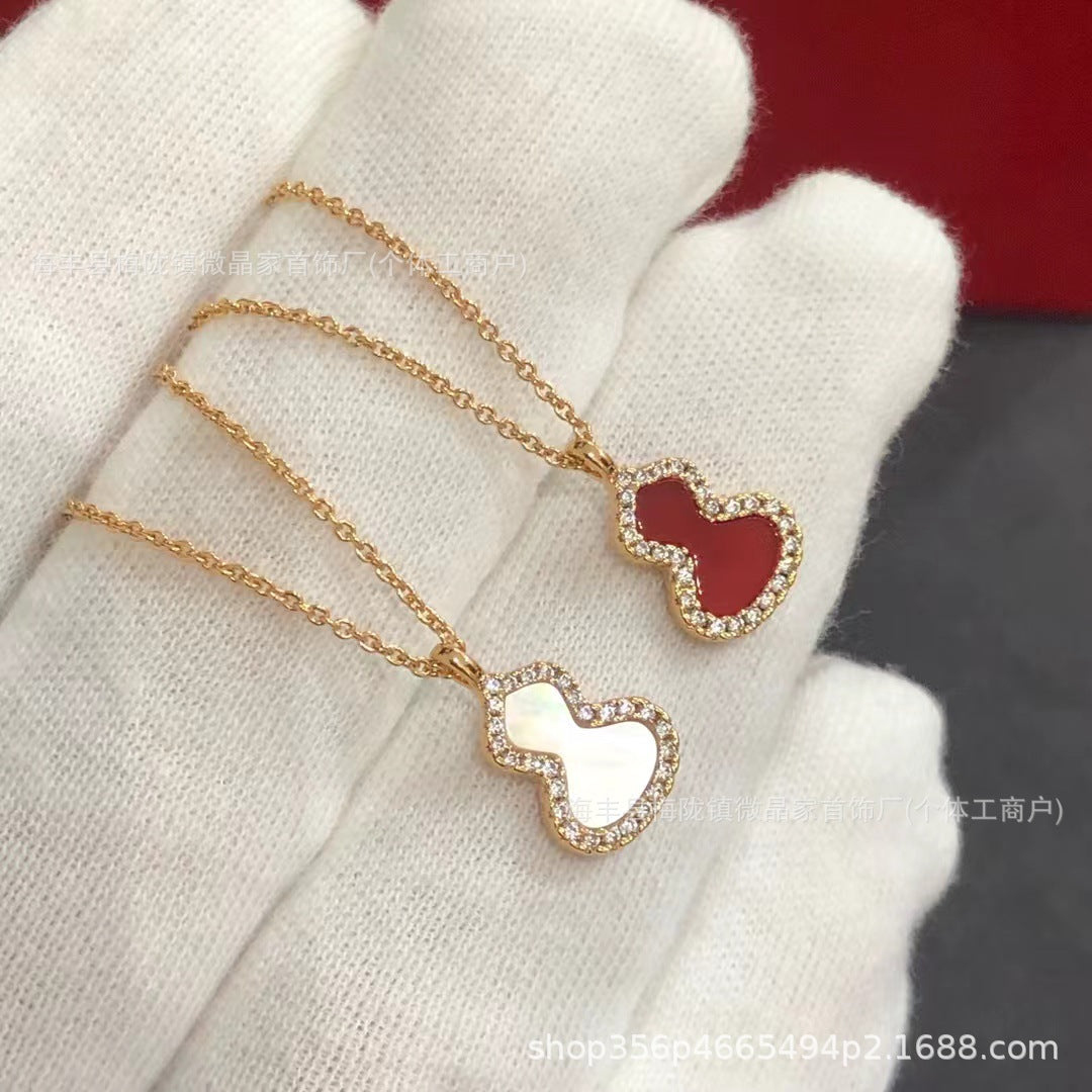 高版本葫芦福禄项链S925银镀18K玫瑰金CNC精工版厂家直销一件代发