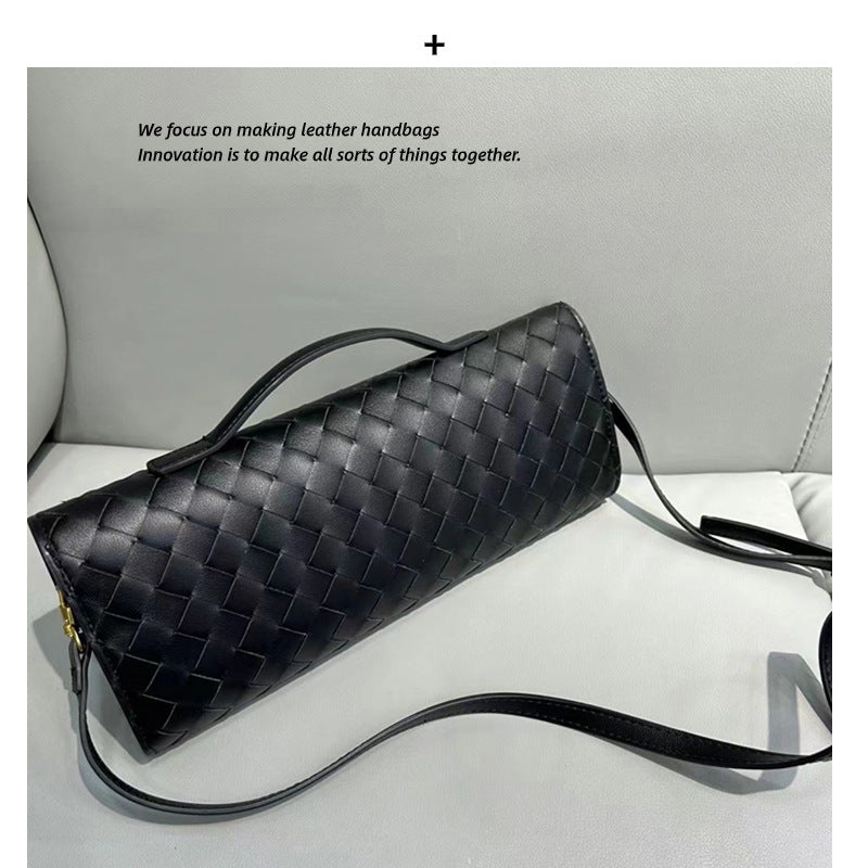 2024新款编织晚宴包牛皮手提包高级横款手提包单肩斜挎包优雅