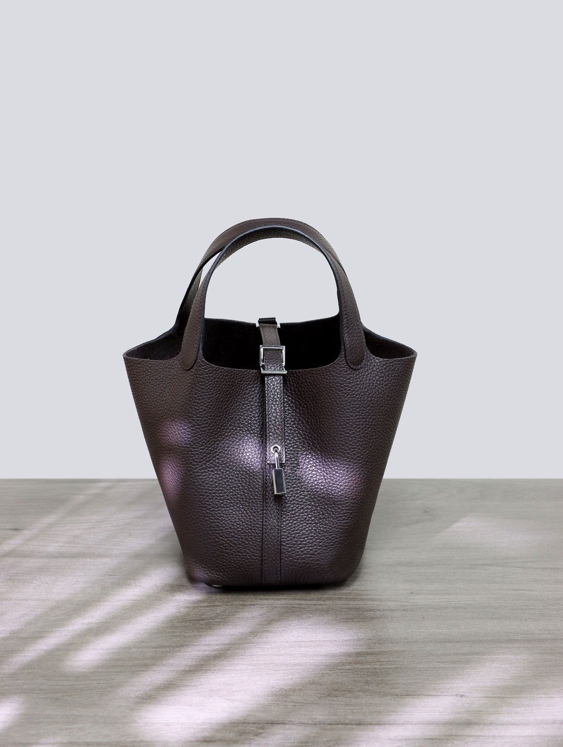 进口头层TC牛皮蜡线小号18Picotin菜篮子水桶包手提女包 无痕代发