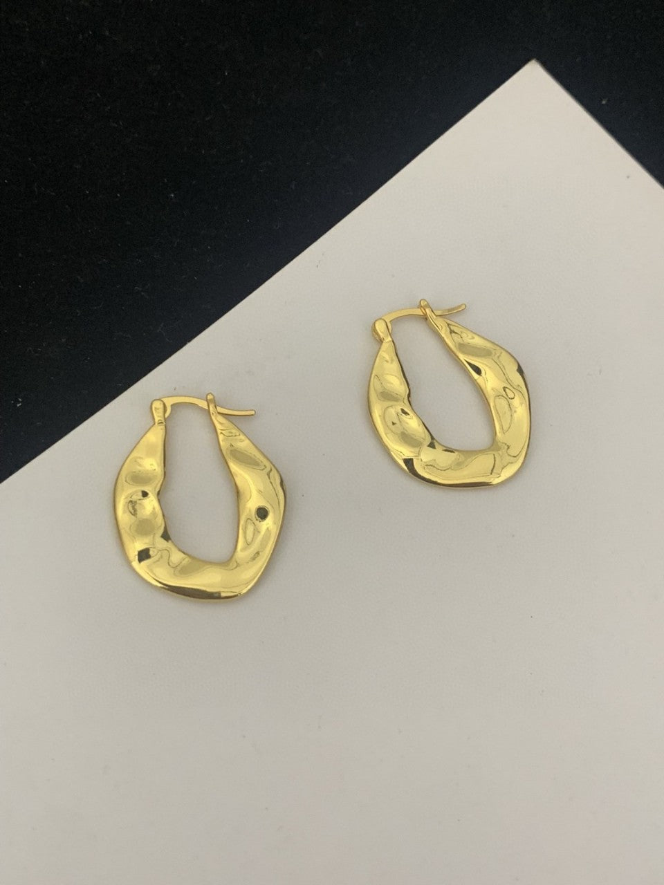 赛林家22新款金色几何型耳环时尚气质镀金CEL风圆圈耳扣