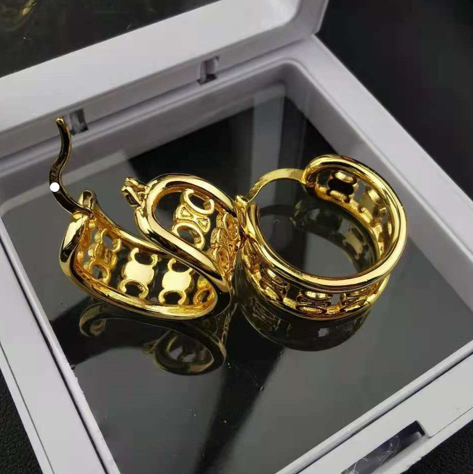 赛家新款凯旋门耳圈欧美手环复古vintage中古圈圈凯旋门耳环手镯