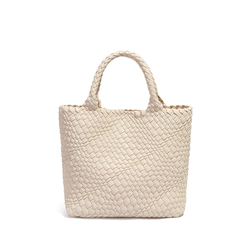 时尚潮流复古菜篮子腋下手提包手工编制包夏季新款简约子母托特包