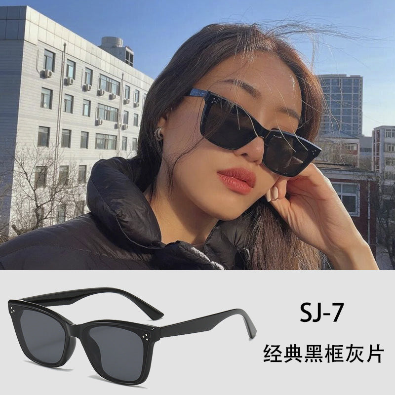 2024新款gm墨镜韩版男女开车防紫外线太阳镜防晒时尚圆框太阳眼镜