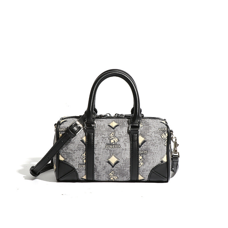 跨境高级感棉麻兔兔手提包通勤百搭大容量枕头包休闲单肩斜挎女包