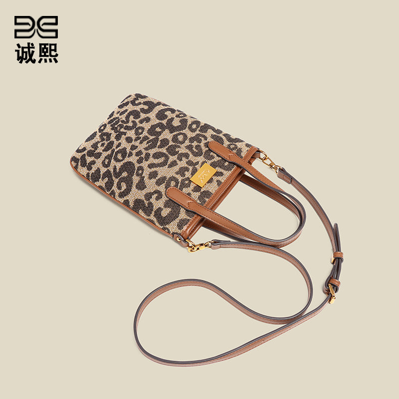 跨境风潮复古豹纹托特包时尚手提女包休闲单肩斜挎包大容量水桶包